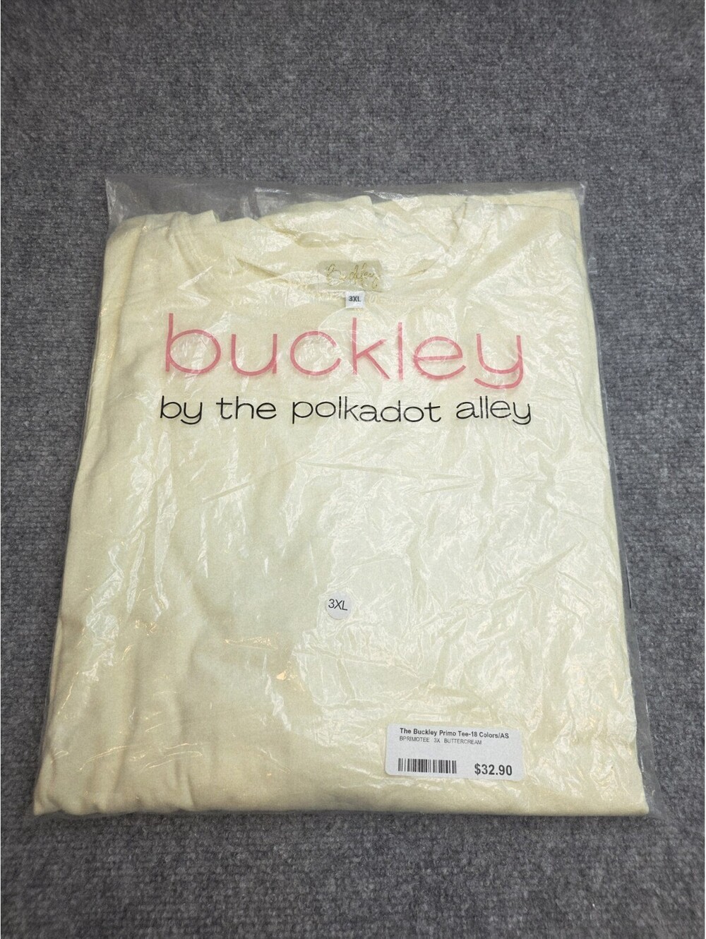 NWT The Buckley Primo Tee by The Polkadot Alley Buttercream Oversized Shirt 3XL